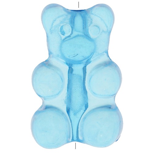 17x11mm Teddy Bear Bead - vertical hole - Light Blue x1