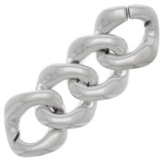 31x29mm Square twisted acrylic link - Silver Tone x1|raw }}