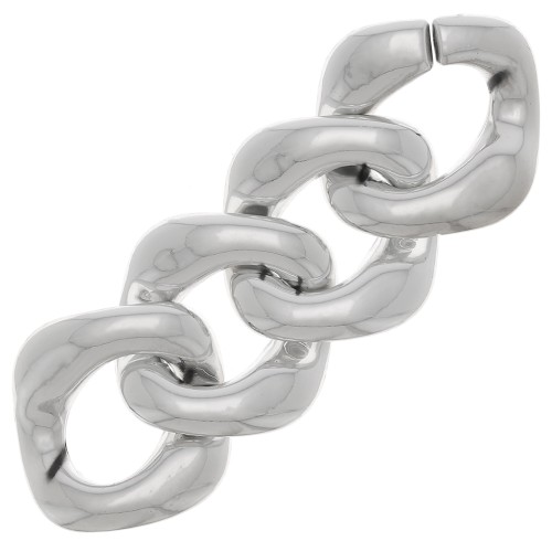 31x29mm Square twisted acrylic link - Silver Tone x1
