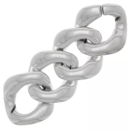 31x29mm Square twisted acrylic link - Silver Tone x1