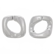 31x29mm Square twisted acrylic link - Silver Tone x1