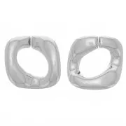 31x29mm Square twisted acrylic link - Silver Tone x1