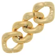 31x29mm Square twisted acrylic link - Gold Tone x1