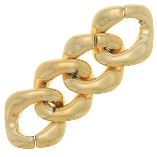 31x29mm Square twisted acrylic link - Gold Tone x1