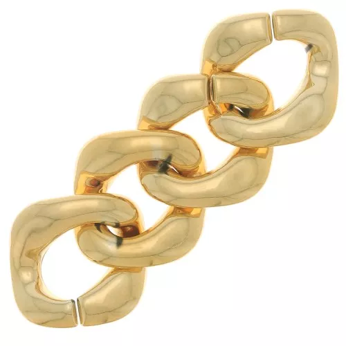 31x29mm Square twisted acrylic link - Gold Tone x1