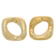 31x29mm Square twisted acrylic link - Gold Tone x1