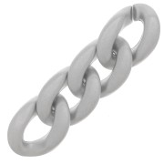 28x20mm Oval Twisted Plastic Link - Matt Silver x1|raw }}