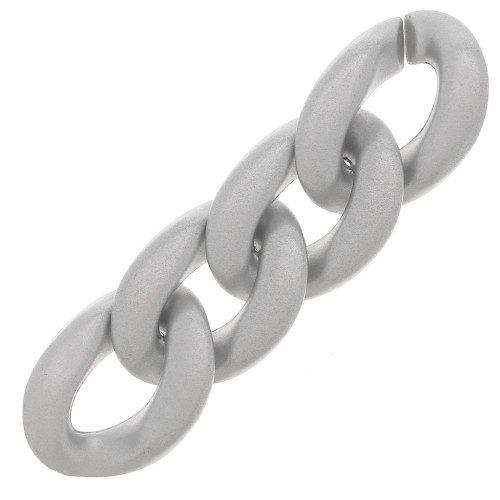 28x20mm Oval Twisted Plastic Link - Matt Silver x1