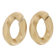 28x20mm Oval Twisted Plastic Link - Matt Gold x1