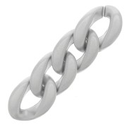 23x16mm Oval Twisted Plastic Link - Silver x1