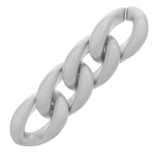 23x16mm Oval Twisted Plastic Link - Silver x1