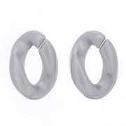 23x16mm Oval Twisted Plastic Link - Silver x1