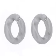 23x16mm Oval Twisted Plastic Link - Silver x1