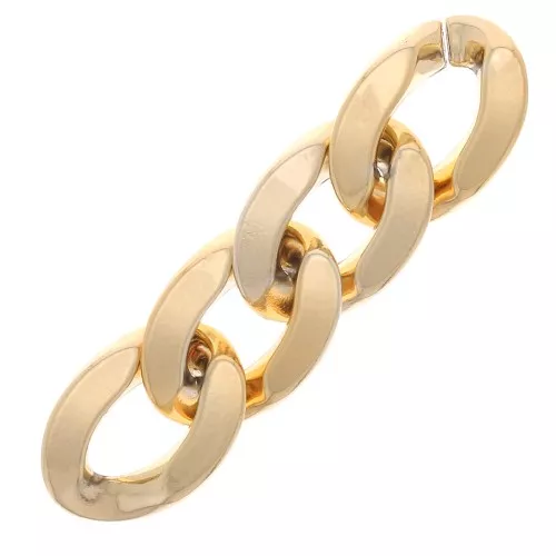 23x16mm Oval Twisted Plastic Link - Gold x1