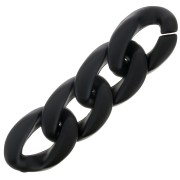 23x16mm Oval Twisted Plastic Link - Black Matt x1|raw }}