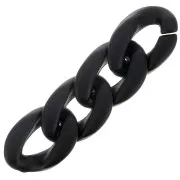 23x16mm Oval Twisted Plastic Link - Black Matt x1