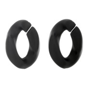 23x16mm Oval Twisted Plastic Link - Black Matt x1