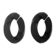 23x16mm Oval Twisted Plastic Link - Black Matt x1