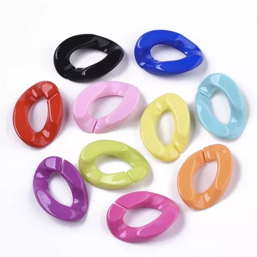 30x21mm Oval twisted links - Multicoloured x20