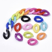 30x21mm Oval twisted links - Multicoloured x20