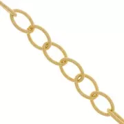 17.9mm Aluminium cable mesh chain - open links - Fine Gold Plated x50cm