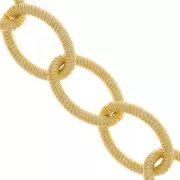 17.9mm Aluminium cable mesh chain - open links - Fine Gold Plated x50cm