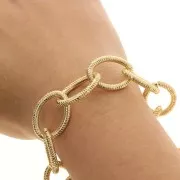 17.9mm Aluminium cable mesh chain - open links - Fine Gold Plated x50cm