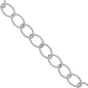 17.9mm Aluminium cable mesh chain - open links - Rhodium Tone x50cm