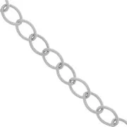 17.9mm Aluminium cable mesh chain - open links - Rhodium Tone x50cm