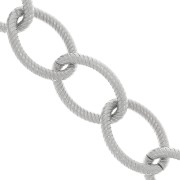 17.9mm Aluminium cable mesh chain - open links - Rhodium Tone x50cm