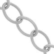 17.9mm Aluminium cable mesh chain - open links - Rhodium Tone x50cm