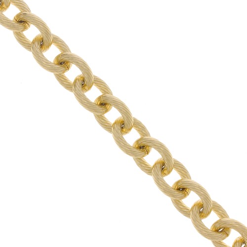 16.9mm Aluminium cable mesh chain - open links - Gold Tone x50cm