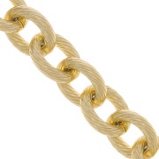 16.9mm Aluminium cable mesh chain - open links - Gold Tone x50cm