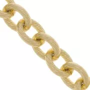 16.9mm Aluminium cable mesh chain - open links - Gold Tone x50cm