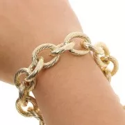 16.9mm Aluminium cable mesh chain - open links - Gold Tone x50cm