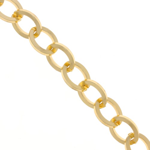 18.5mm Aluminium cable mesh chain - open links - Gold Tone x50cm