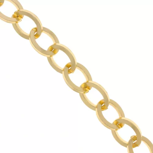 18.5mm Aluminium cable mesh chain - open links - Gold Tone x50cm