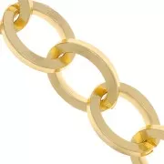 18.5mm Aluminium cable mesh chain - open links - Gold Tone x50cm