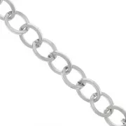 18.5mm Aluminium cable mesh chain - open links - Rhodium Tone x50cm