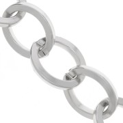 18.5mm Aluminium cable mesh chain - open links - Rhodium Tone x50cm