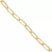 10.3mm Aluminium Rectangle mesh chain - open links - Gold Tone x1m