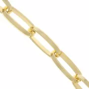 10.3mm Aluminium Rectangle mesh chain - open links - Gold Tone x1m