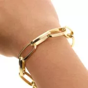 10.3mm Aluminium Rectangle mesh chain - open links - Gold Tone x1m