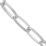 10.3mm Aluminium Rectangle mesh chain - open links - Rhodium Tone x1m