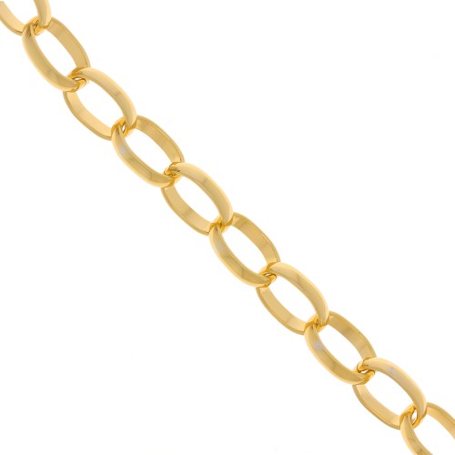 15mm Aluminium oval Belcher chain - open links - Gold Tone x50cmcm
