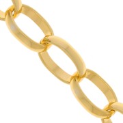 15mm Aluminium Jaseron oval mesh chain - open links - Gold Tone x50cmcm