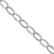 15mm Aluminium Jaseron oval mesh chain - open links - Rhodium x50cm