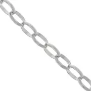 15mm Aluminium oval Belcher chain - open links - Rhodium x50cm