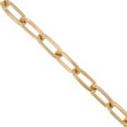 10mm Aluminium Rectangle flat filed open links chain - Gold Tone x50cm|raw }}