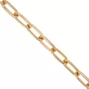 10mm Aluminium Rectangle flat filed open links chain - Gold Tone x50cm